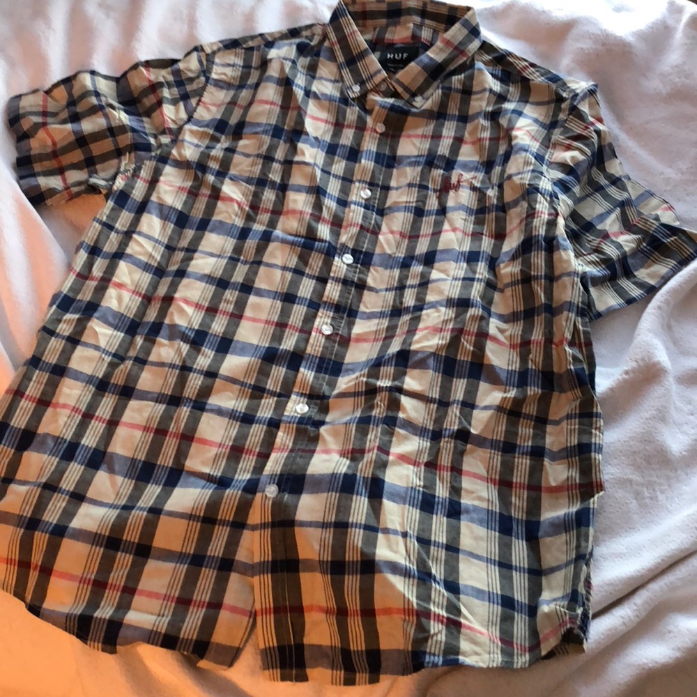 NWT HUF Madras Shirt